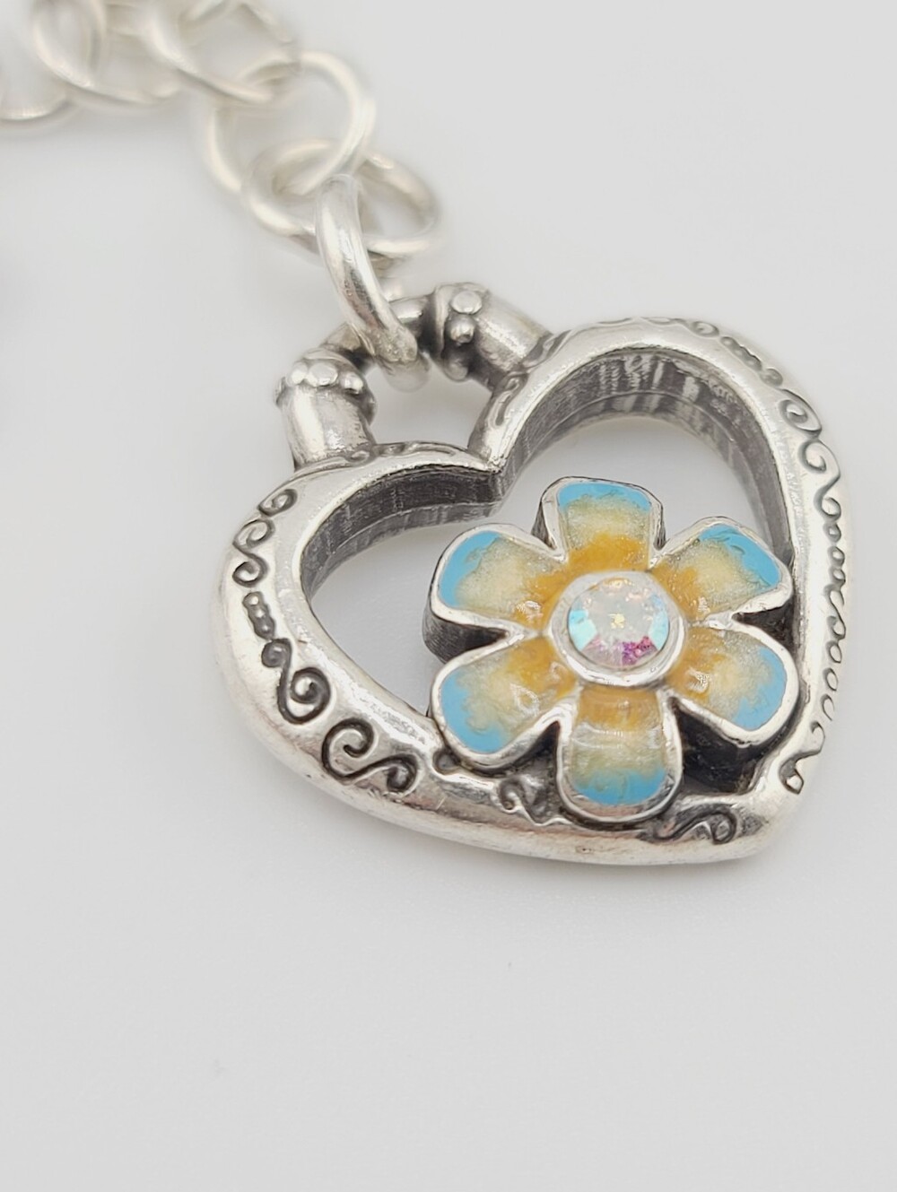 $74 Brighton "Orchard-Bloom From Within" Charm Bracelet w Swarovski Crystals 🐝